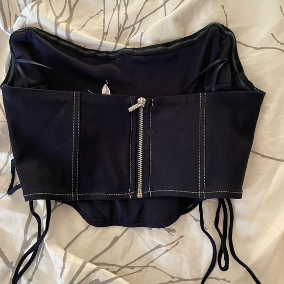 Navy Blue Corset Top - Picture 7 of 8